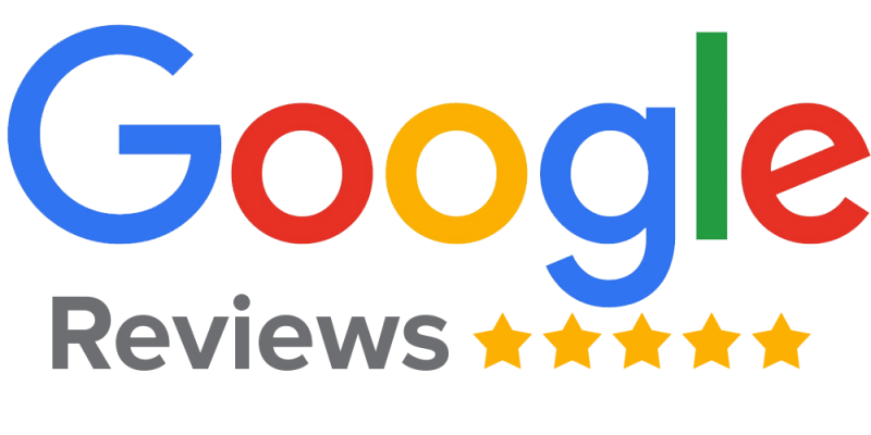 A google review logo with three stars.